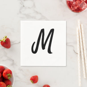 eenvoudig minimaal monogram logo gepersonaliseerd servet