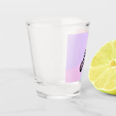 eenvoudig minimaal monogram logo gepersonaliseerd  shot glas (Links)