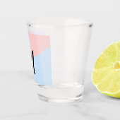 eenvoudig minimaal monogram logo gepersonaliseerd  shot glas (Rechts)