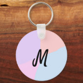 eenvoudig minimaal monogram logo gepersonaliseerd  sleutelhanger (Achterkant)