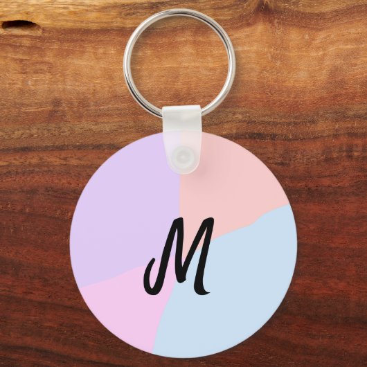 eenvoudig minimaal monogram logo gepersonaliseerd  sleutelhanger (Achterkant)
