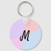 eenvoudig minimaal monogram logo gepersonaliseerd  sleutelhanger (Achterkant)
