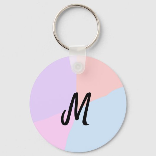 eenvoudig minimaal monogram logo gepersonaliseerd  sleutelhanger (Achterkant)