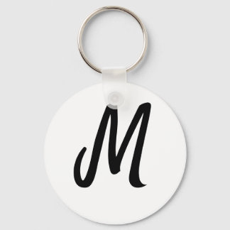 eenvoudig minimaal monogram logo gepersonaliseerd  sleutelhanger