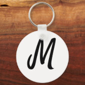 eenvoudig minimaal monogram logo gepersonaliseerd  sleutelhanger (Voorkant)