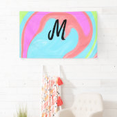 eenvoudig minimaal monogram logo gepersonaliseerd spandoek (Insitu)