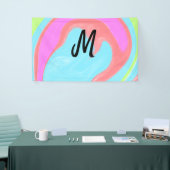 eenvoudig minimaal monogram logo gepersonaliseerd spandoek (Beurs)