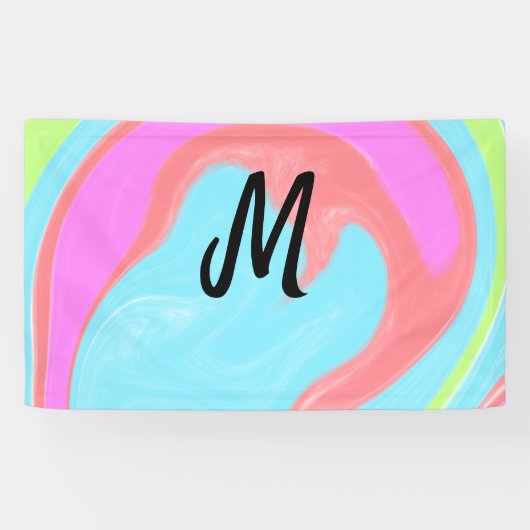 eenvoudig minimaal monogram logo gepersonaliseerd spandoek (Horizontaal)