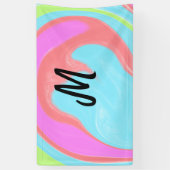 eenvoudig minimaal monogram logo gepersonaliseerd spandoek (Verticaal)