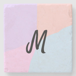 eenvoudig minimaal monogram logo gepersonaliseerd stenen onderzetter