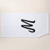 eenvoudig minimaal monogram logo gepersonaliseerd strandlaken (Voorkant)