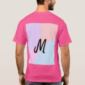 eenvoudig minimaal monogram logo gepersonaliseerd  t-shirt (Achterkant)