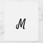 eenvoudig minimaal monogram logo gepersonaliseerd  wijn etiket (Enkel label)