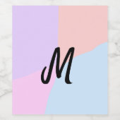 eenvoudig minimaal monogram logo gepersonaliseerd  wijn etiket (Enkel label)