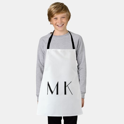 eenvoudig minimaal monogram logo op maat gemaakt d schort (Gedragen)