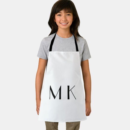 eenvoudig minimaal monogram logo op maat gemaakt d schort (Insitu)