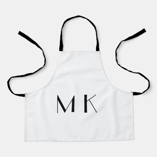 eenvoudig minimaal monogram logo op maat gemaakt d schort (Voorkant)