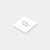 eenvoudig minimaal monogram mrs mijn naam datum ja post-it® notes (Schuin)