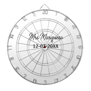 eenvoudig minimaal monogram mrs mijnheer naam datu dartbord