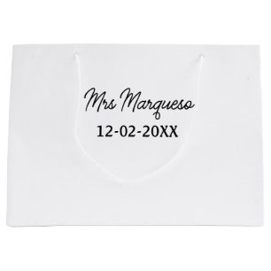 eenvoudig minimaal monogram mrs mijnheer naam datu groot cadeauzakje