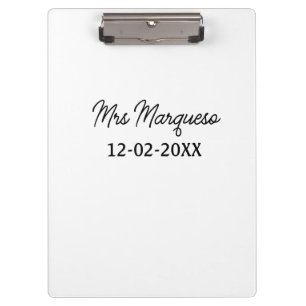 eenvoudig minimaal monogram mrs mijnheer naam datu klembord