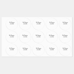 eenvoudig minimaal monogram mrs mijnheer naam datu labels