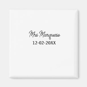 eenvoudig minimaal monogram mrs mijnheer naam datu magneet