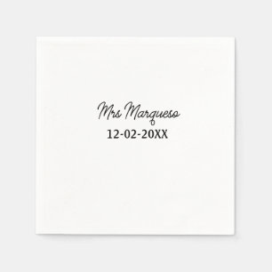 eenvoudig minimaal monogram mrs mijnheer naam datu servet
