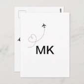 Eenvoudig minimaal monogram voeg de foto van het t briefkaart (Voorkant / Achterkant)