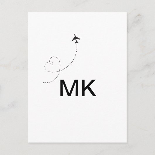 Eenvoudig minimaal monogram voeg de foto van het t briefkaart (Voorkant)