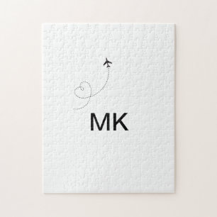 Eenvoudig minimaal monogram voeg de foto van het t legpuzzel