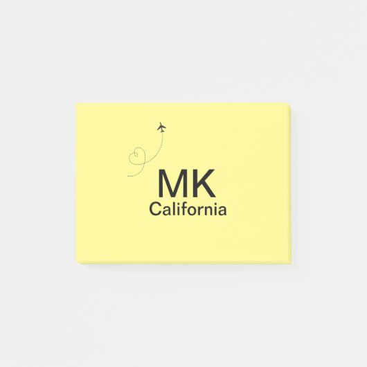 Eenvoudig minimaal monogram voeg de foto van het t post-it® notes (Voorkant)