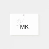 Eenvoudig minimaal monogram voeg de foto van het t post-it® notes (Voorkant)