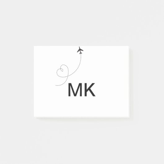 Eenvoudig minimaal monogram voeg de foto van het t post-it® notes (Voorkant)