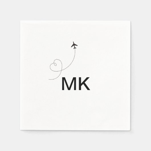 Eenvoudig minimaal monogram voeg de foto van het t servet (Voorkant)