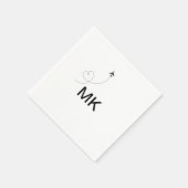 Eenvoudig minimaal monogram voeg de foto van het t servet (Hoek)