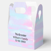 eenvoudig minimaal monogramlogo gepersonaliseerde  bedankdoosjes (Geopend)