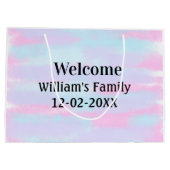 eenvoudig minimaal monogramlogo persoonlijk welkom groot cadeauzakje (Achterkant)