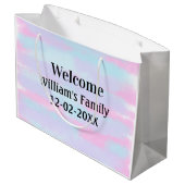 eenvoudig minimaal monogramlogo persoonlijk welkom groot cadeauzakje (Achterkant Gekanteld)