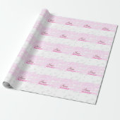 eenvoudig minimaal naam monogram roze bruid cadeaupapier (Uitgerold)