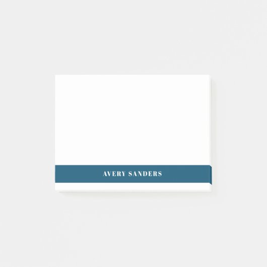 Eenvoudig Minimaal Navyblauw Modern Kleurblok Post-it® Notes (Voorkant)
