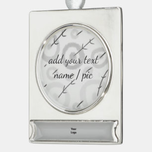 eenvoudig minimaal om jouw naam bridesmaid bruilof verzilverd banner ornament