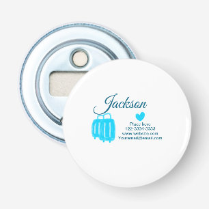 Eenvoudig minimaal om jouw naam tekst plaats stad  button flesopener