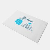 Eenvoudig minimaal om jouw naam tekst plaats stad  deurmat (Schuin)