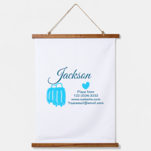 Eenvoudig minimaal om jouw naam tekst plaats stad hangend wandkleed