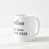 Eenvoudig minimaal om jouw naam tekst plaats stad  koffiemok (Voorkant rechts)