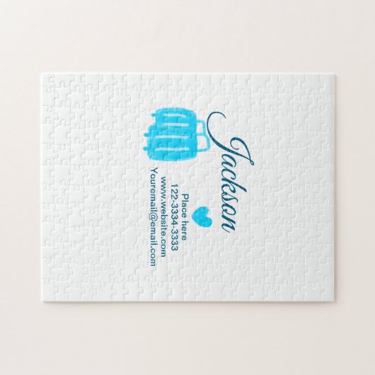 Eenvoudig minimaal om jouw naam tekst plaats stad legpuzzel (Horizontaal)