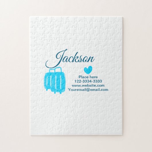 Eenvoudig minimaal om jouw naam tekst plaats stad legpuzzel (Verticaal)