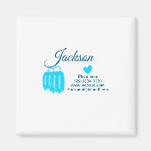 Eenvoudig minimaal om jouw naam tekst plaats stad  magneet (Voorkant)