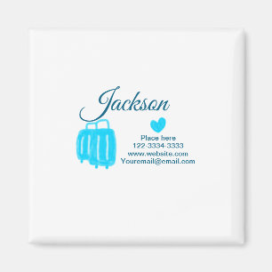 Eenvoudig minimaal om jouw naam tekst plaats stad  magneet